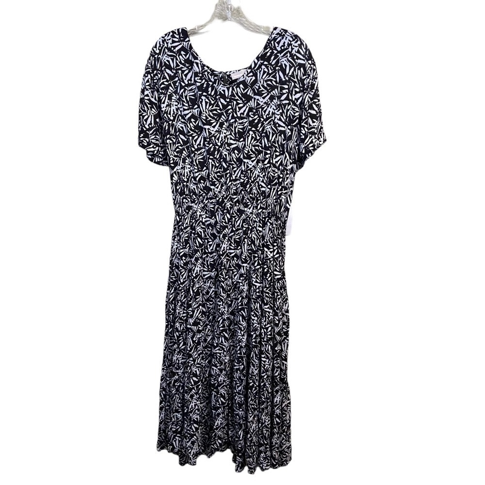 WOMEN WITHIN SZ 18 PRINTED TIE WAIST MAXI DRESS